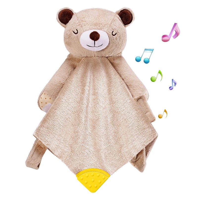BEREST Rechargeable Baby Cry Sensor Sleep Soother Heartbeat Bear Lovey Blanket Comforter Toy, Help Newborns Go to Sleep Faster & Stay Asleep Longer, Great Nursery Decor Infants Shower Gifts - Image 1